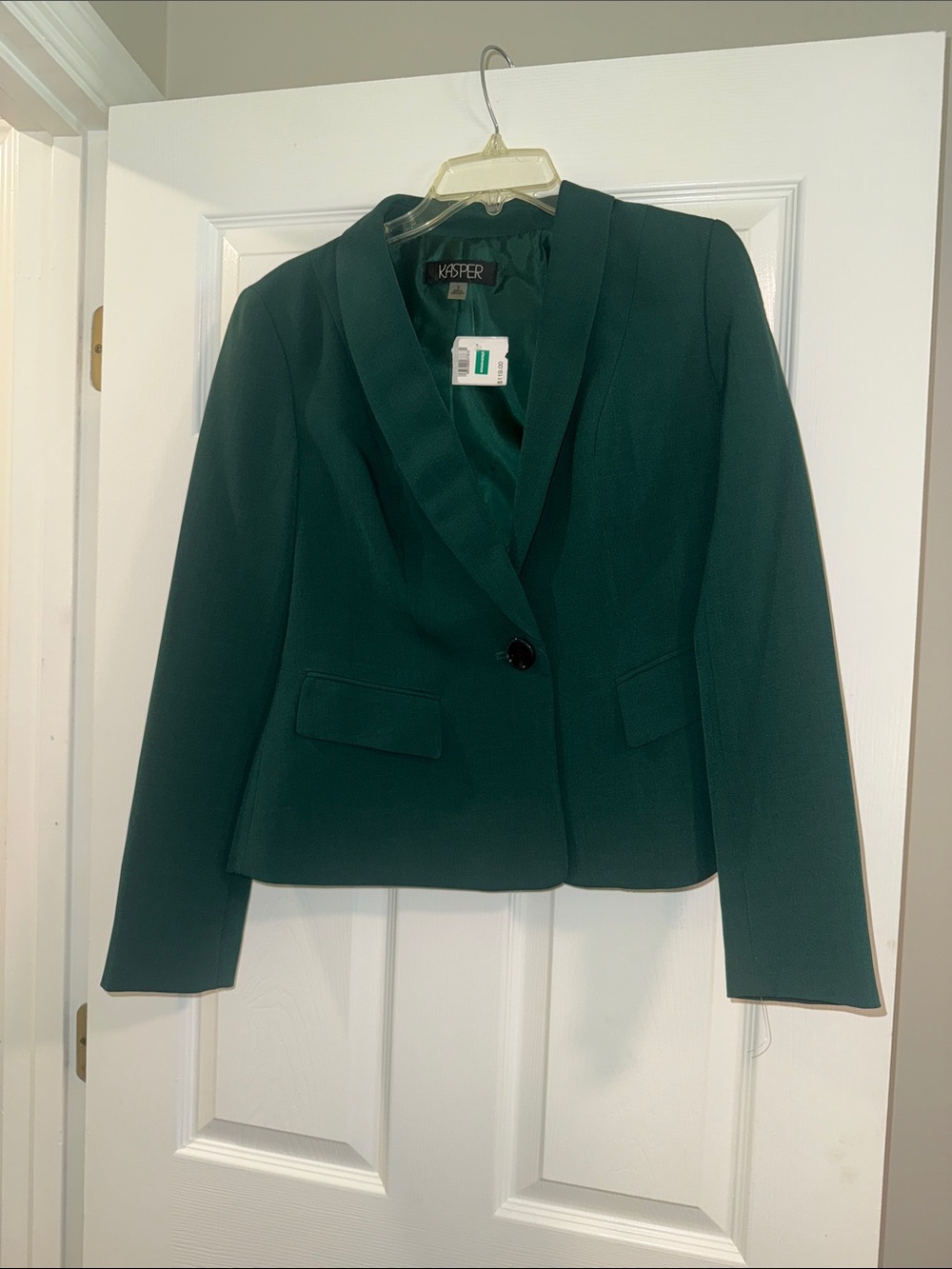 Kasper Emerald Green Single-Button Blazer